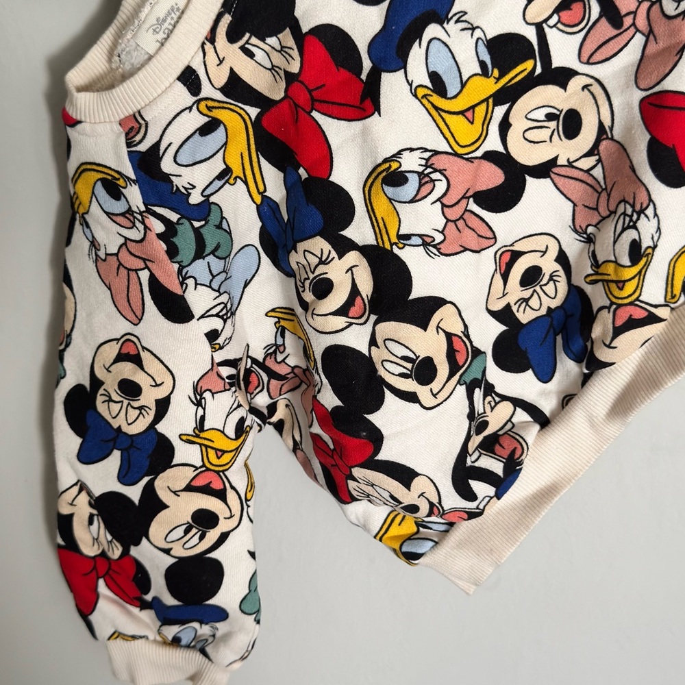 Zara Cream and Black Character Print Sweater